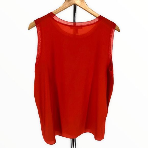 BOSS Hugo Boss Istora Fine Stretch Silk Shell Top in Dark Marigold Orange sz 10 - Picture 8 of 14